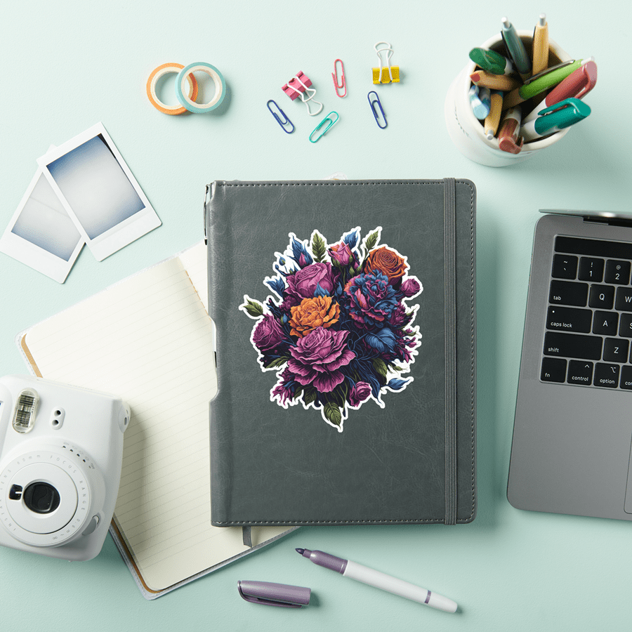 Colorful bouquet of various flowers sticker - Image 2