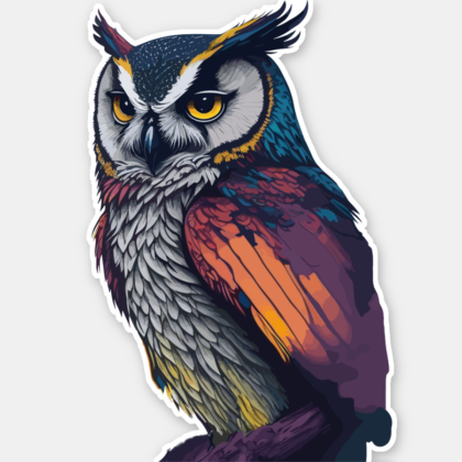 Owl in bright colors