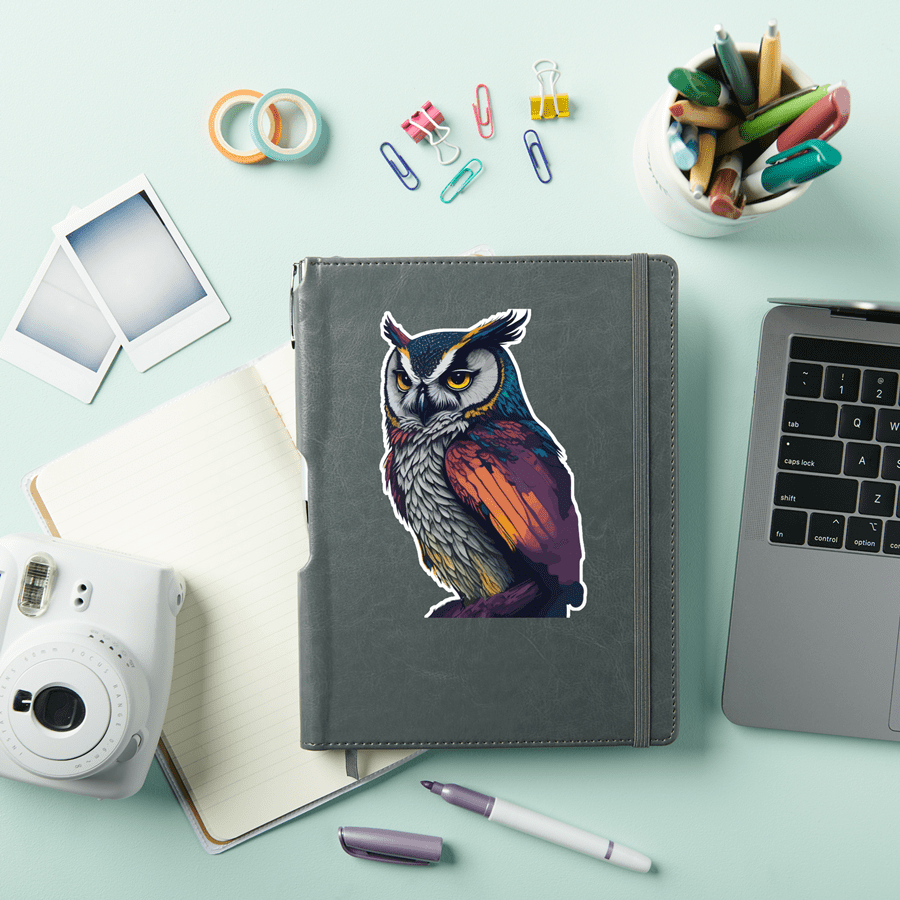 Owl in bright colors