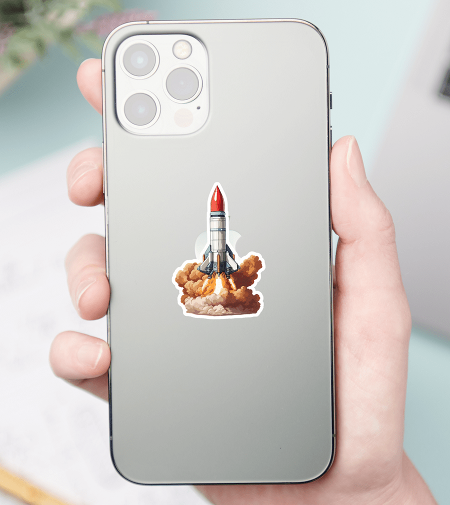 Space Rocket Launch Sticker - Image 3