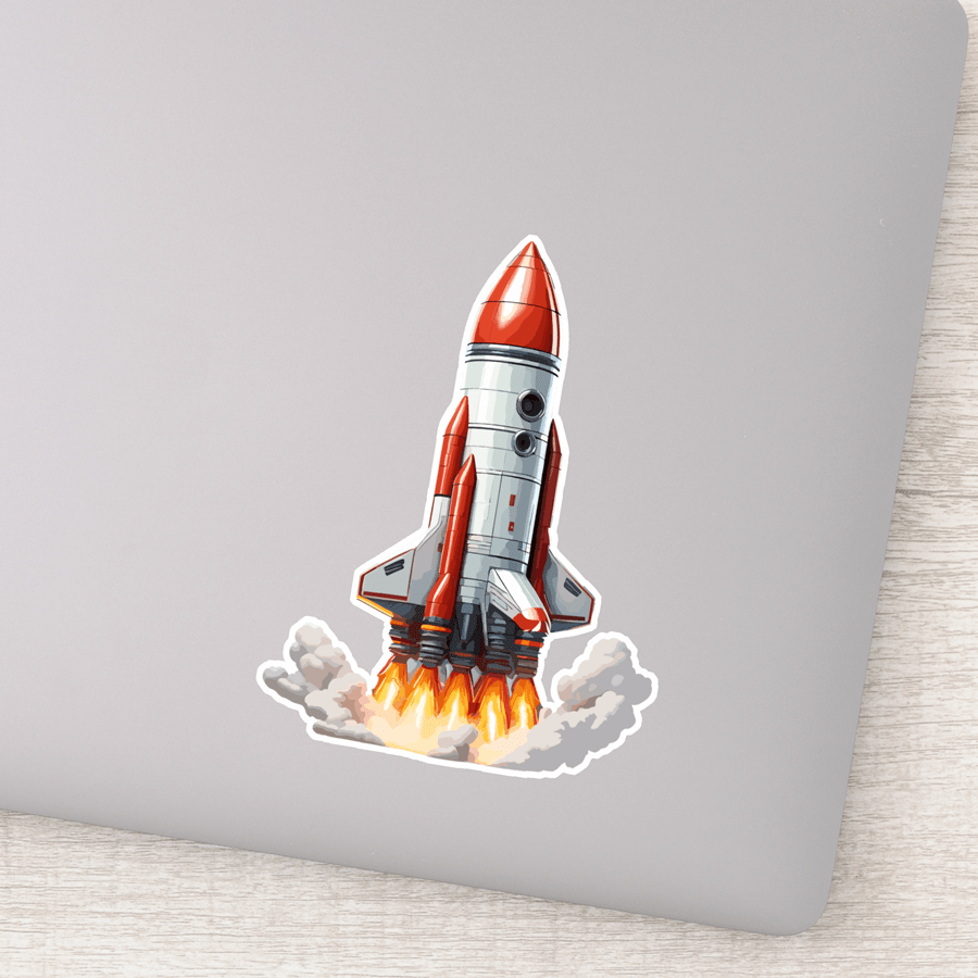 Space Rocket Takes Flight Sticker - Image 2