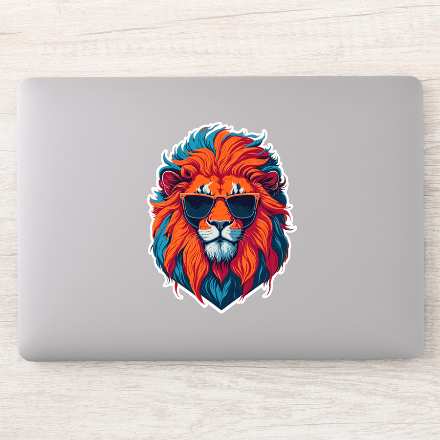 Lion with trendy sunglasses