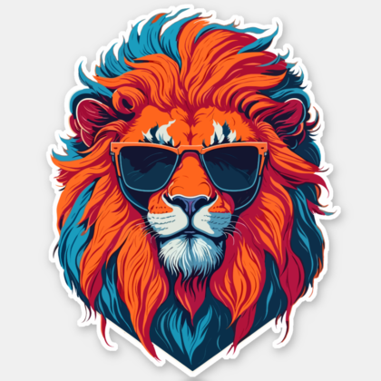 Lion with trendy sunglasses