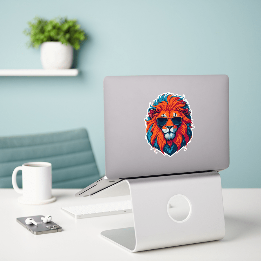 Lion with trendy sunglasses