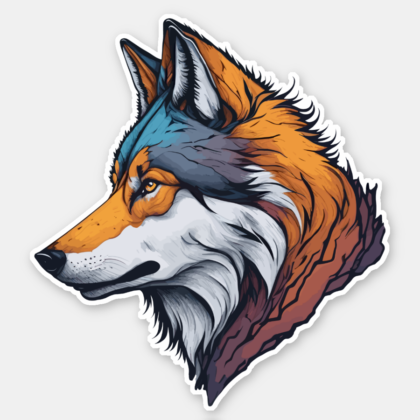 Wolf head in vibrant colors