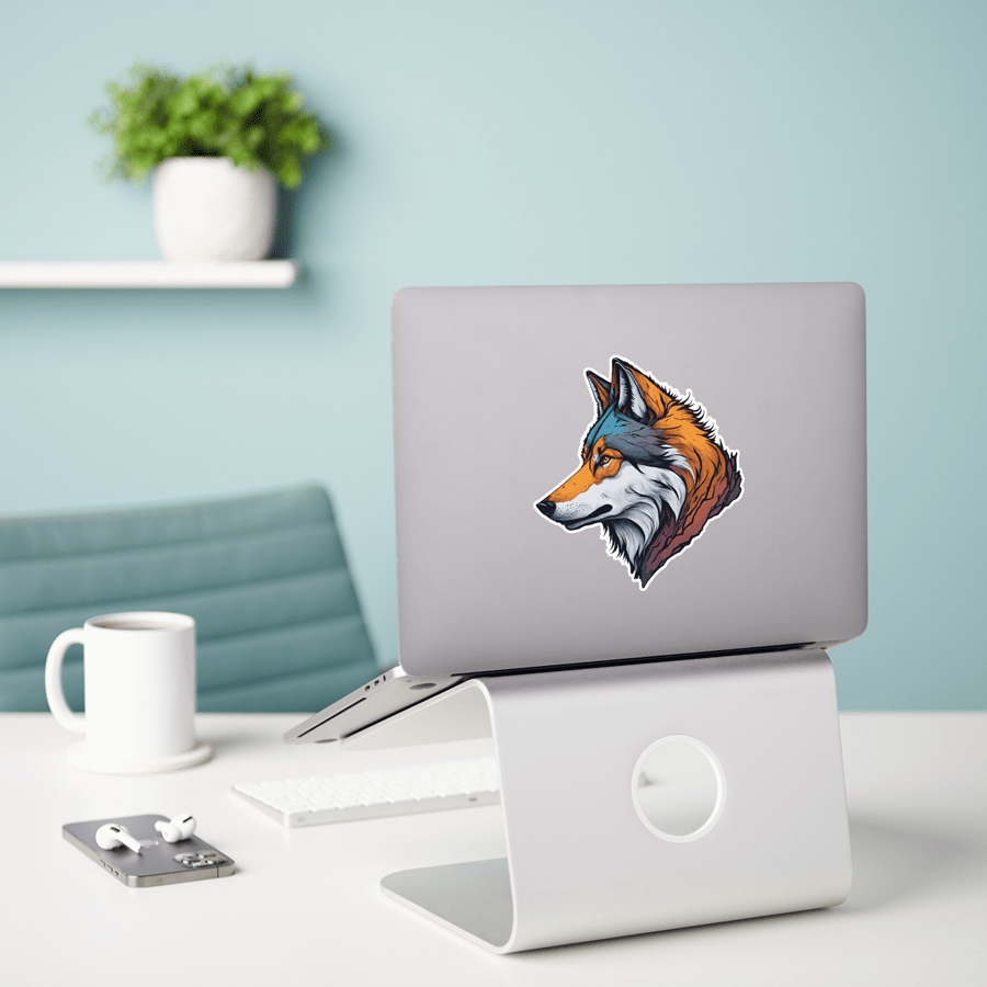 Wolf head in vibrant colors