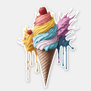 Fruity ice cream cone sticker