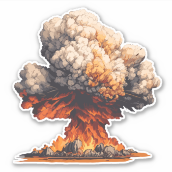 Nuclear Explosion with Mushroom Sticker
